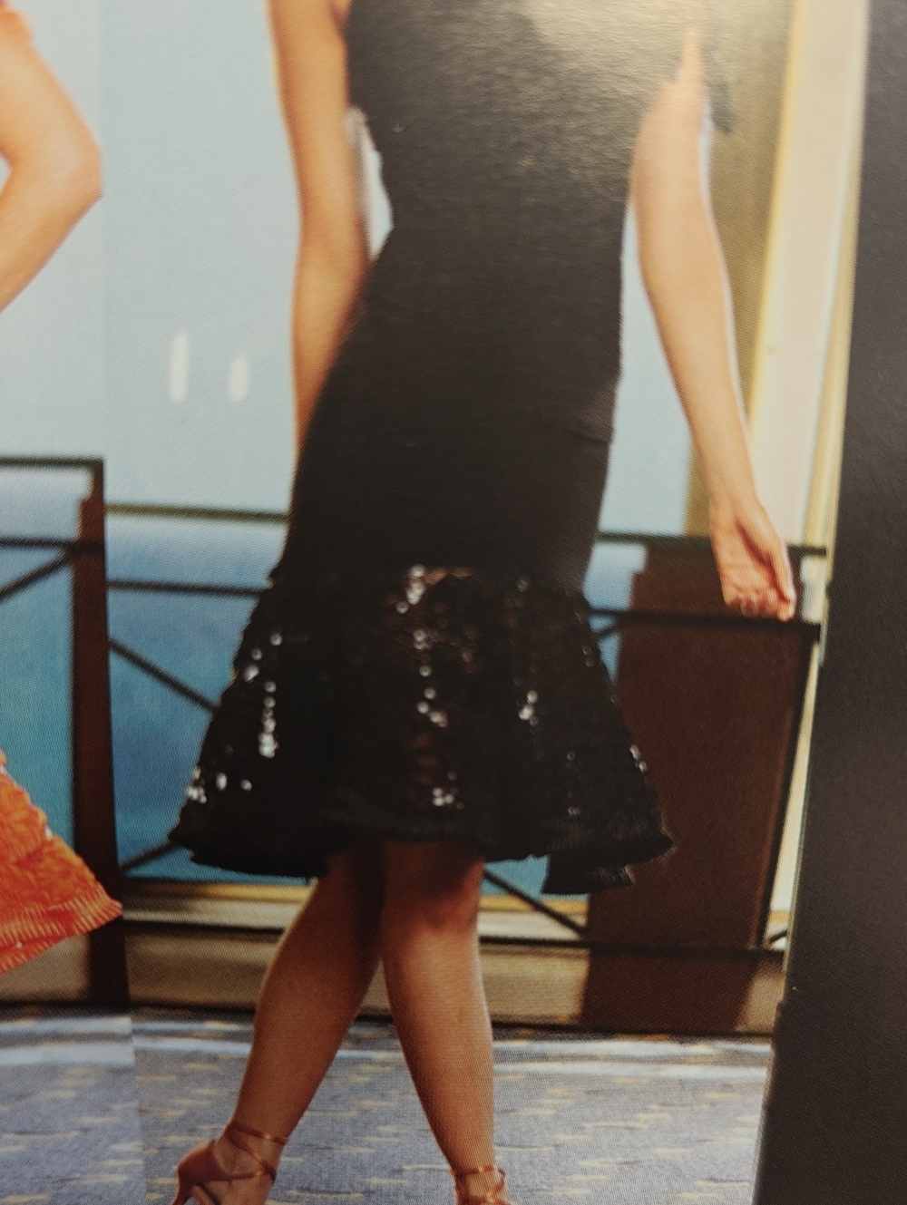 Classic Black Sequin Hem Skirt